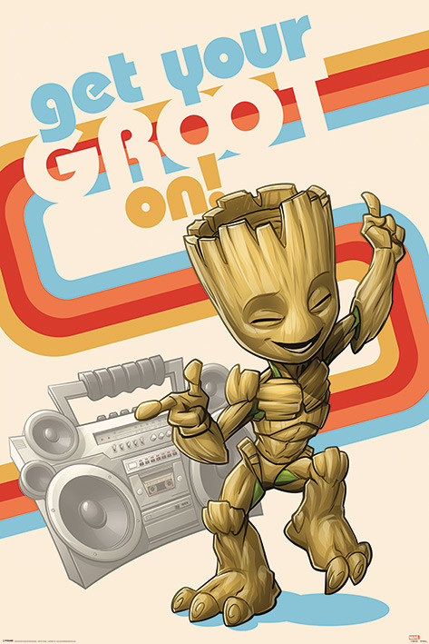 Постер плакат "Вартові Галактики (Отримайте, Ваш Грут) / Guardians Of The Galaxy (Get Your Groot On)" 61x91.5см (ps-001448)