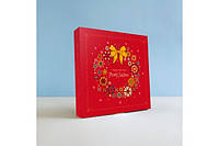 Коробка подарочная ваза для конфет "Розовый венчик красный", 185х185х30 мм