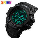 Cпортивний годинник Skmei 1356 Compass тактичний ударостійкий Чорний, фото 4