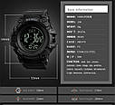 Cпортивний годинник Skmei 1356 Compass тактичний ударостійкий Чорний, фото 5