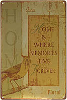 Металева табличка / постер "Будинок, В Якому Спогади Живуть Вічно / Home Is Where Memories Live Forever" 20x30см (ms-001532)