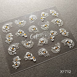 3D-наклейки для дизайну нігтів XF712 (квіти)