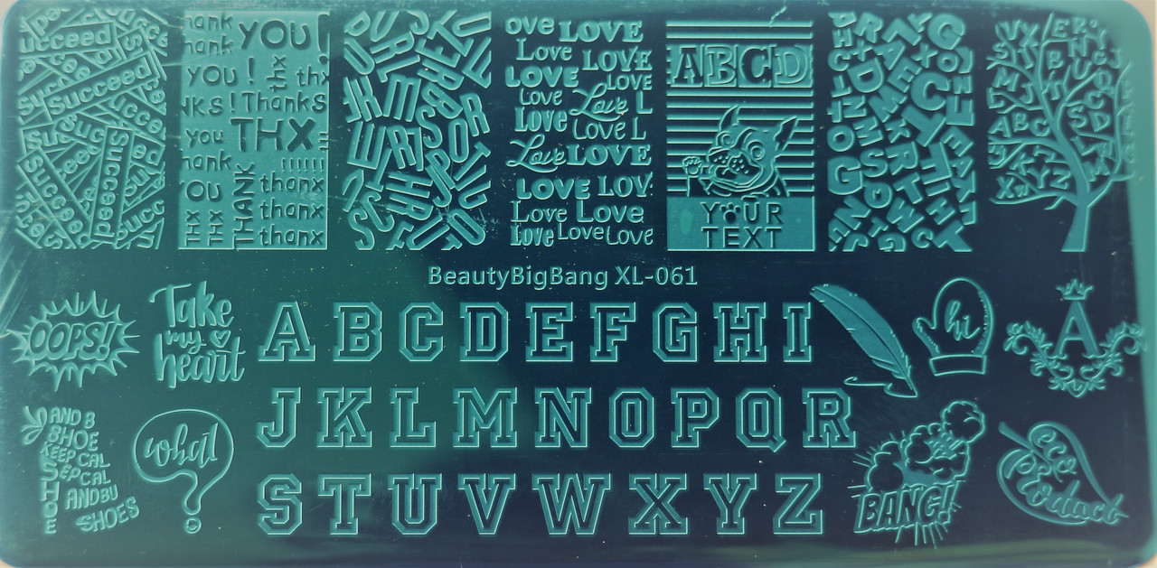 Пластина для стемпінгу дизайн на нігтях BBB-XL-061 6х12, фото 1