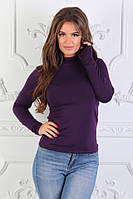 Жіночий трикотажний гольф на флісі р.42-46 (синьо-зелені тони). Арт-4152/32 баклажан