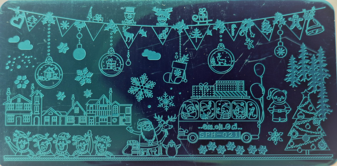 Пластина для стемпінгу дизайн на нігтях SPH-021 6х12, фото 1