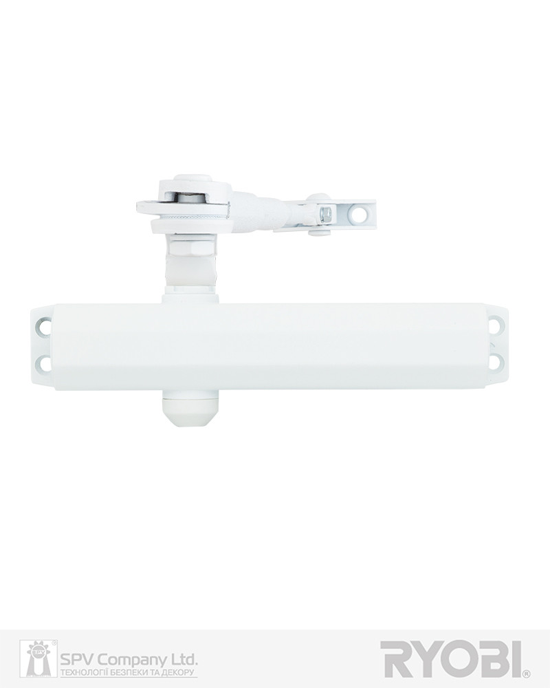 Доводчик дверний з фіксацією і регулюванням RYOBI 2000 DS-2005V WHITE BC STD_HO_ARM EN_3/4/5 до_100 кг 1250 мм