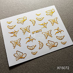 3D-наклейки для дизайну нігтів XF6072 (метелики)