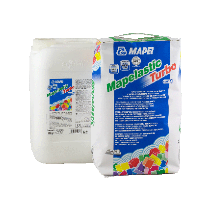 Двокомпонентна гідроізоляція швидко схоплююча Mapei Mapelastic Turbo A/B 36 кг, фото 2