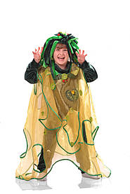 Дитячий карнавальний костюм для дівчинки «Кикиморочка» 115-125 см, зелений з жовтим
