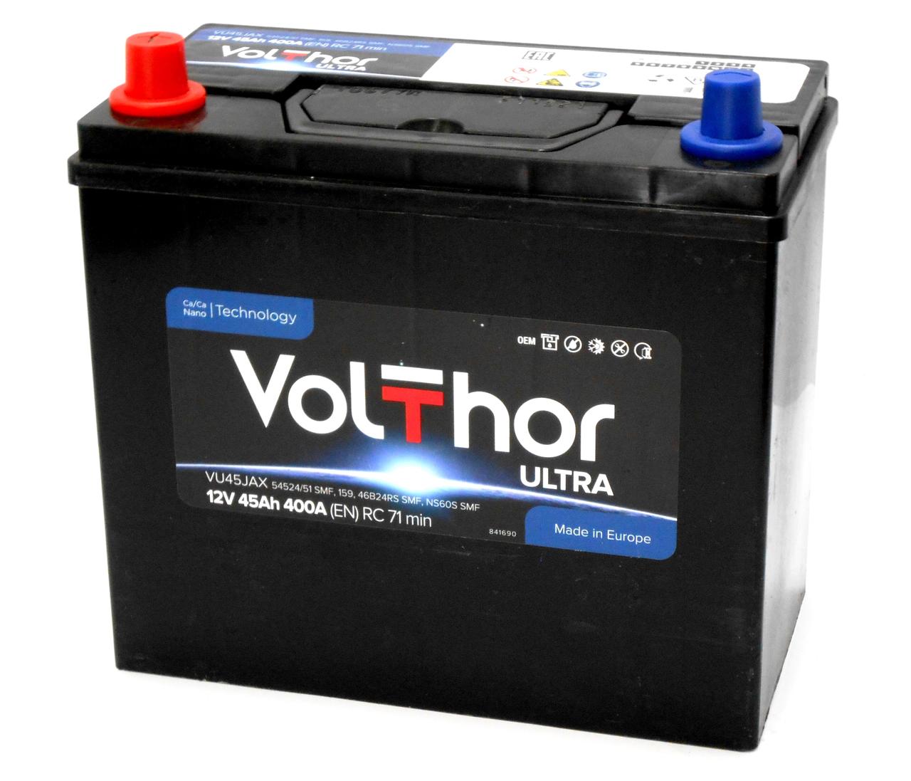 Акумулятор автомобільний VOLTHOR Asia 45 Ah (L+) (360A) Honda