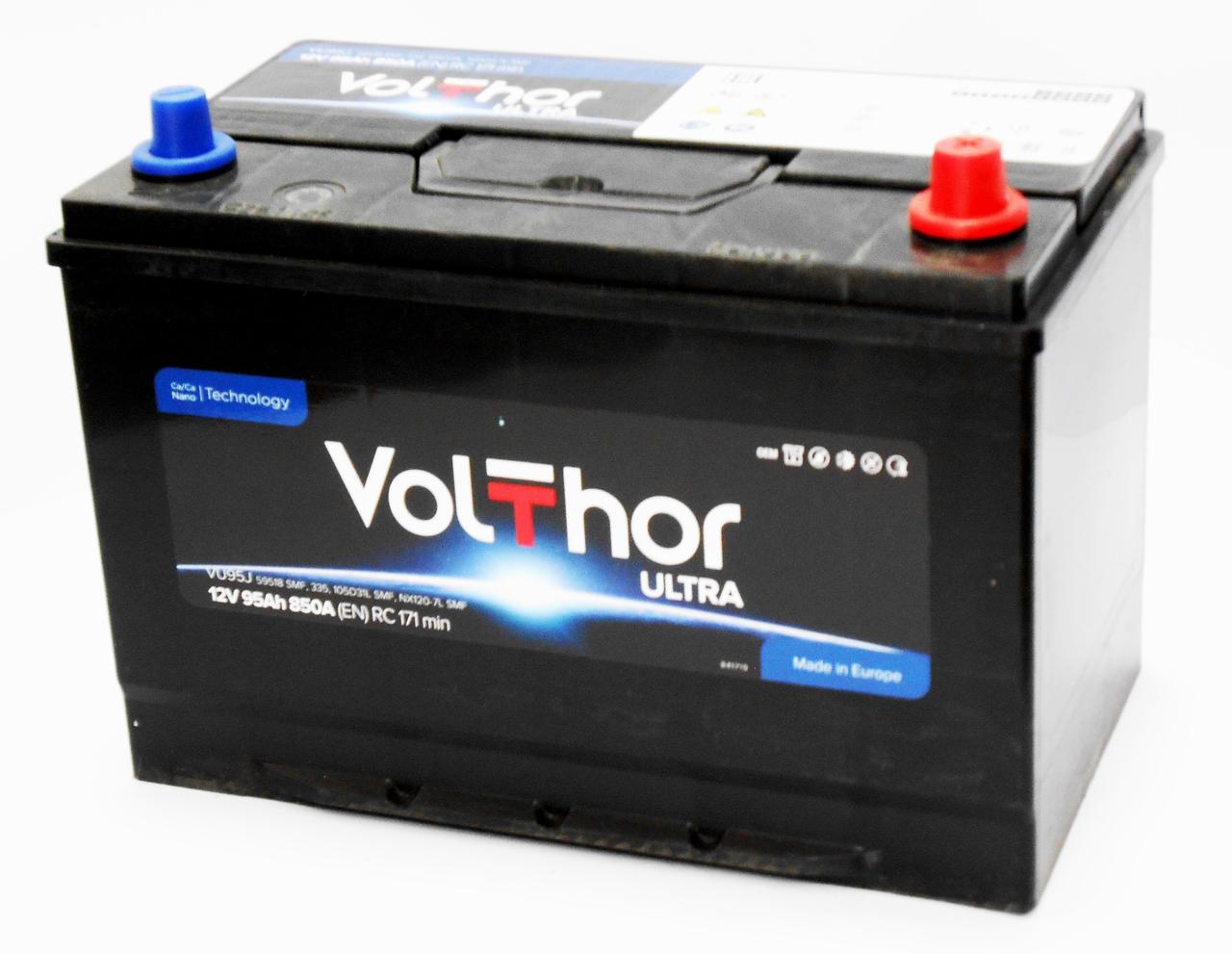 Акумулятор автомобільний VOLTHOR Asia 95 Ah (R+) (850A), фото 1