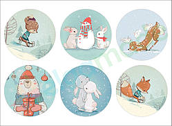 Фетр з принтом ЯЛИНКОВІ ІГРАШКИ 1, 22x30 см, корейський м'який 1.2 мм