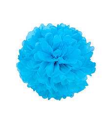 Помпон з паперу тишею, колір світло-блакитний, d-15 см