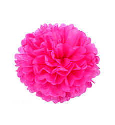 Помпон з паперу тишею, колір малиновий, d-15 см