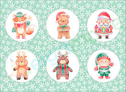 Фетр з принтом ЯЛИНКОВІ ІГРАШКИ 3, 22x30 см, корейський м'який 1.2 мм