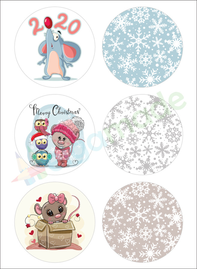 Фетр з принтом МИШКИ І СНІЖИНКИ, 22x30 см, корейський м'який 1.2 мм, фото 1