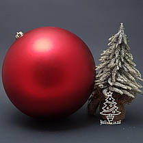 Куля пластиковий новорічний діаметр 25 см червоний прикраса на ялинку сосну декорації, фото 3