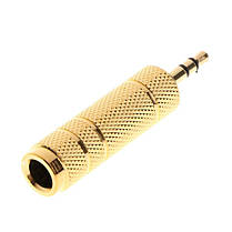 Адаптер перехідник аудіо Alitek Jack 3.5 мм M 3pin — 6.3 мм F Gold Stereo, фото 3