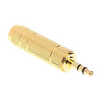 Адаптер перехідник аудіо Alitek Jack 3.5 мм M 3pin — 6.3 мм F Gold Stereo, фото 4