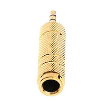 Адаптер перехідник аудіо Alitek Jack 3.5 мм M 3pin — 6.3 мм F Gold Stereo, фото 5