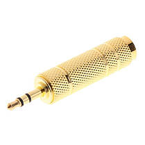Адаптер перехідник аудіо Alitek Jack 3.5 мм M 3pin — 6.3 мм F Gold Stereo, фото 6