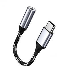 Перехідник адаптер Alitek USB Type-C - Audio 3.5 мм Silver/Black (48119)