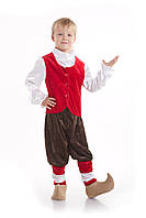 Детский карнавальный костюм для мальчика «Кай» 115-125 см, красный с коричневым