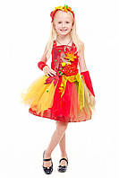 Детский карнавальный костюм для девочки Осень «Очаровашка» 115-125 см, красный