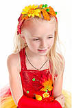 Дитячий карнавальний костюм для дівчинки Осінь «Чарівниця» 115-125 см, червоний, фото 3