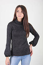 Жіночий чорний светр з рукавом-ліхтариком