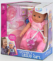 Функциональная кукла Lovely Little Girl в ярком розовом платье, 8 функций с аксессуарами
