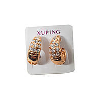 Серьги Xuping Позолота 18К колечки "Морозная капля"опт