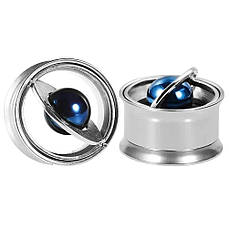 Тунелі сталеві сріблясті Сатурн (пара)