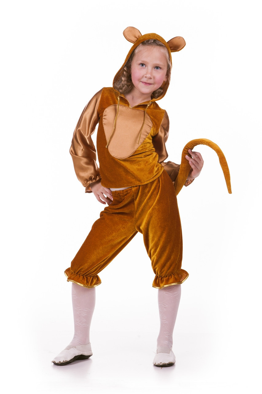 Дитячий карнавальний костюм для дітей «Мавпочка у шортах» 110-120 см, коричневий