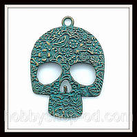 Метал. підвіска "Череп" бронза з патиною (6,5*4,7 см) 1 шт. в уп.