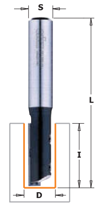 Фреза пазова пряма зі змінними ножами CMT 8х20мм хв.12мм (арт. 651.081.11)