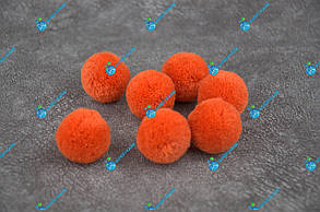 Помпони, м'які кульки, бубончики 30мм/ Оранжевий апельсин 100шт.