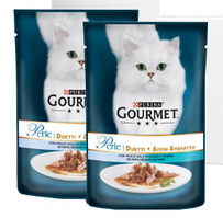 Вологий корм для котів Gourmet Perle Purina (Гурме Перл Пурину) з океанічною рибою і тунцем в підливці, 0,85