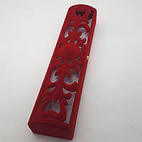 Футляр для ювелирных украшений красный ажурный для цепи или браслета