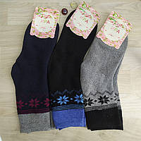 Женские носки махровые Ира с узором набор 4 пары