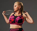 Бюстгальтер спортивний рожевий зі щільними чашками Kris Line Power of pink sportbra великого розміру, фото 3