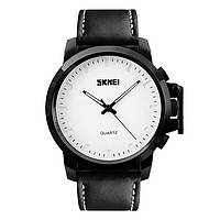 Классические часы Skmei 1208 Черные с белым циферблатом классика