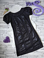 Нарядное женское черное платье блестящее Jannel размер 48 L