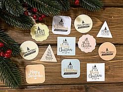 Наклейки "Merry Christmas" 12шт