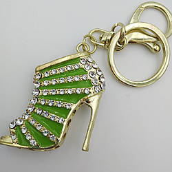 Брелок для ключів Туфелька зі стразами кольорова Салатовий
