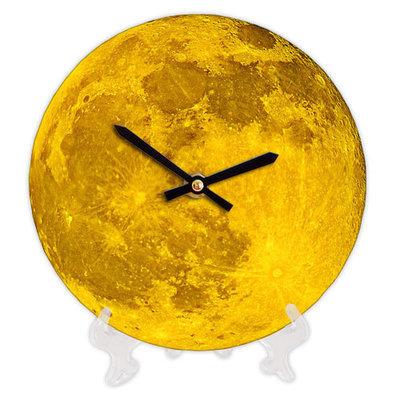 Настінні годинники Місяць (дерево) на підставці діаметр 18 см подарунок