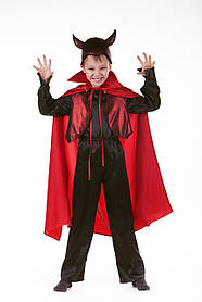 Дитячий карнавальний костюм для хлопчика «Дракула» 120-135 см, чорно-червоний