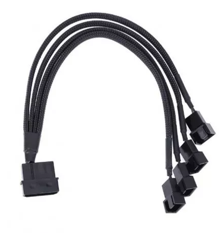 Перехідник живлення на 4 кулери Molex/Sata -> 4 шт 26 см, 4 pin hub