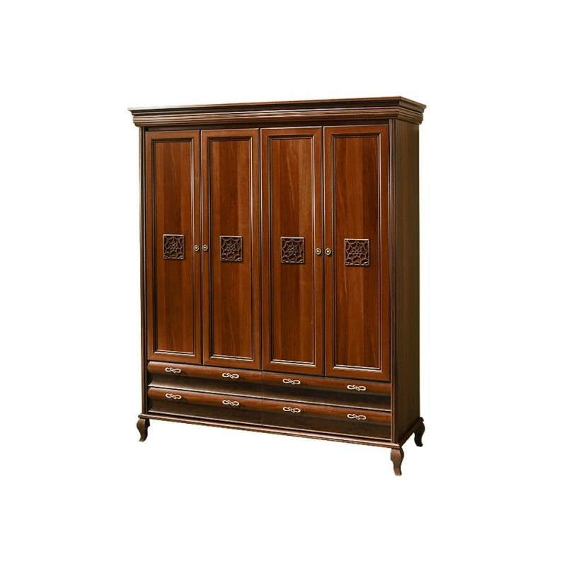 Шафа чотирьохдверна розпашна в спальню з ДСП/МДФ Лаура Нова Скай, фото 1