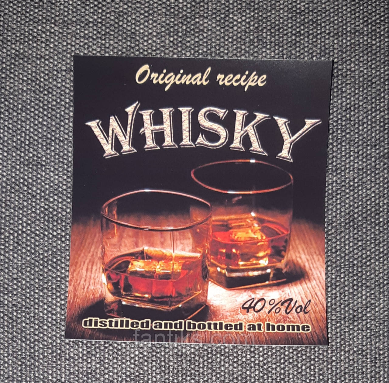 Наклейка на пляшку сувенірна "WHISKY" 8 х 9 см (+покриття)